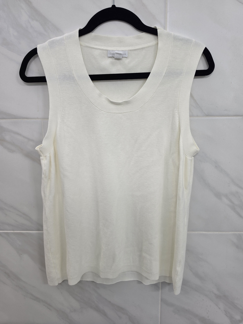 Charter Club Sleeveless Knit Tank - Ivory/Cream